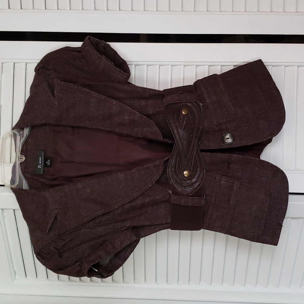 Belted cap sleeve jacket